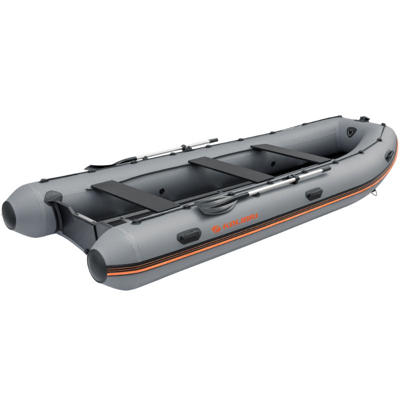 Kolibri KM 450 DSL Inflatable Boat In Dark Gray Side View