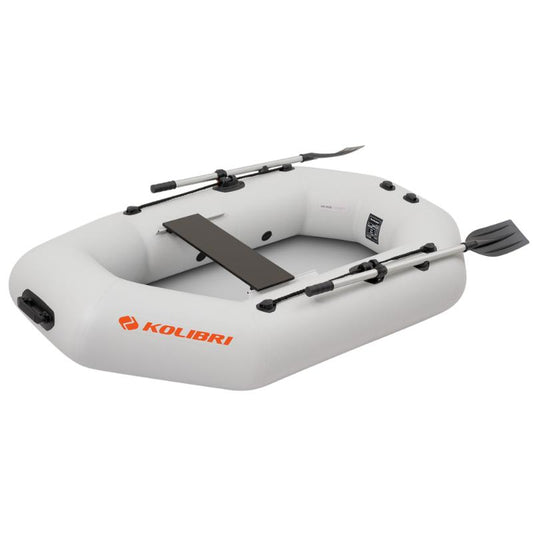 Kolibri Marine K-220T Inflatable Rowboat In Light Gray Front View