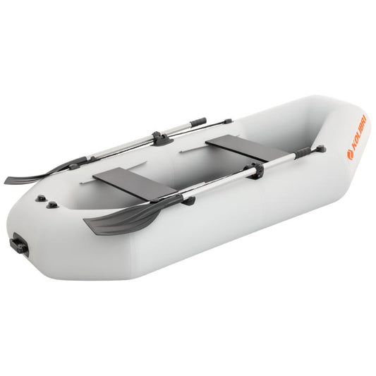 Kolibri Marine K-260T Inflatable Rowboat In Light Gray Side View