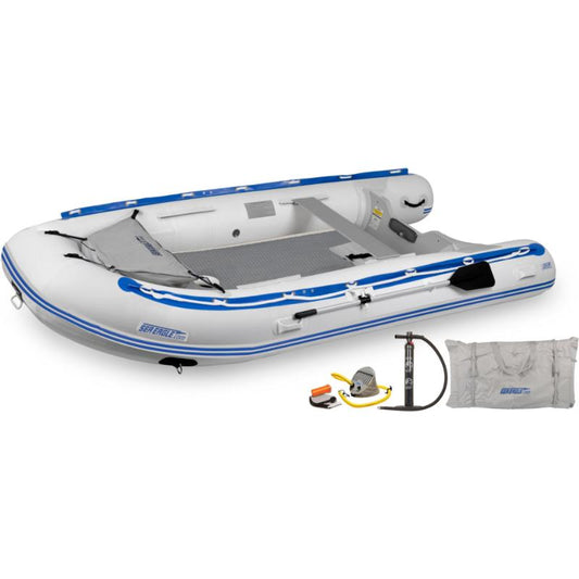 Sea Eagle 12.6 SR Inflatable Boat Deluxe In White Front View