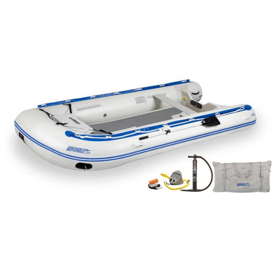 Sea Eagle SR14 Inflatable Boat Deluxe In White Front View