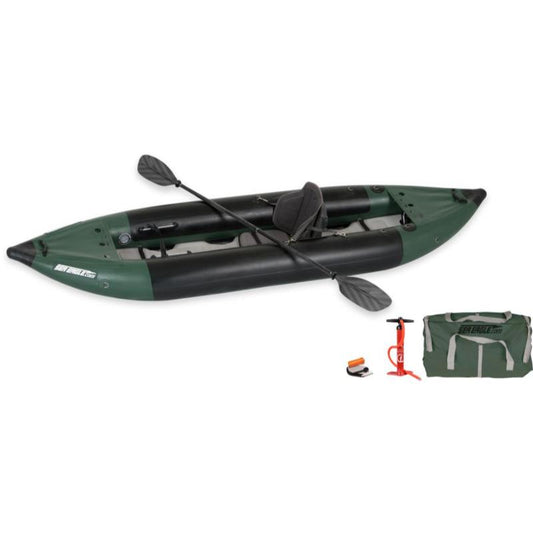 Sea Eagle 350FX Inflatable Fishing Boat Pro Solo In Green Front View