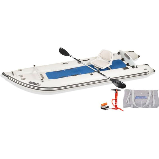 Sea Eagle 437PS Paddleski Inflatable Catamaran Start Up In White Front View