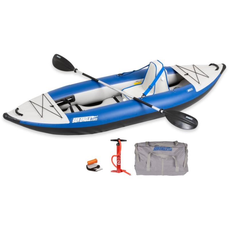 Sea Eagle 300x Deluxe Inflatable Kayak In Blue Front View