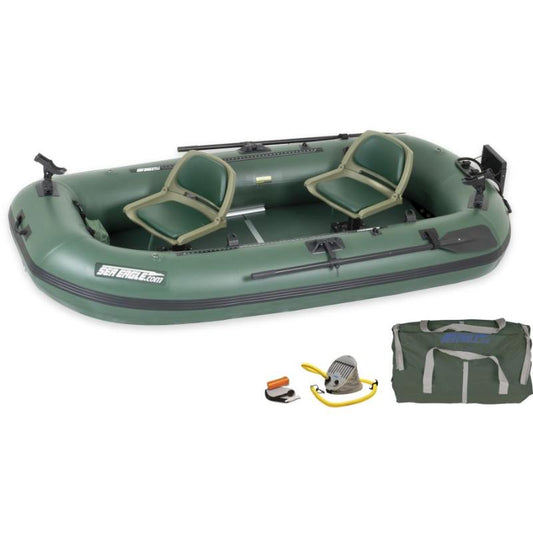 Sea Eagle Stealth Stalker 10 Inflatable Fishing Boat Pro In Green Front View